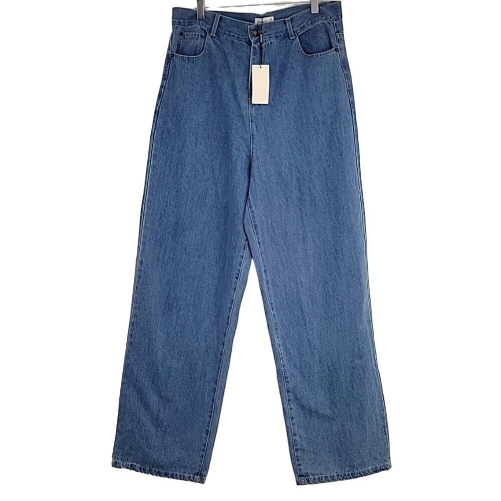 Shekou Women High Rise Wide Leg Light Blue Jeans Size 2X (see measurements)(NWT)